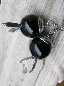 Sterling silver, onyx.