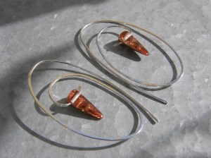 Sterling silver and glass beads.