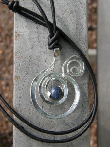 Sterling silver, sodalite.
